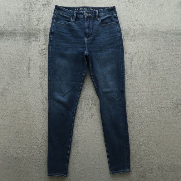 American Eagle Jeans Women's Size 8R Blue Super High-Rise Jegging 28" Inseam - Picture 1 of 16
